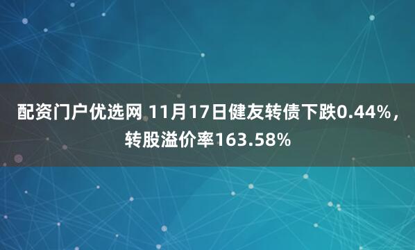 配资门户优选网 11月17日健友转债下跌0.44%，转股溢价率163.58%